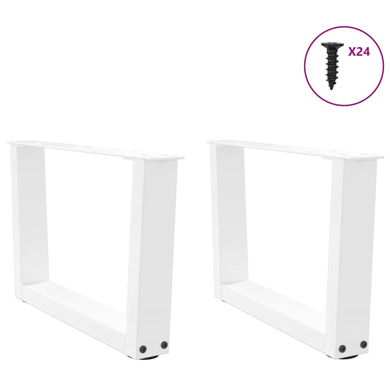 Picioare pentru măsuță de cafea în formă de V, 2 buc., alb, 60x(30-31,3) cm, oțel