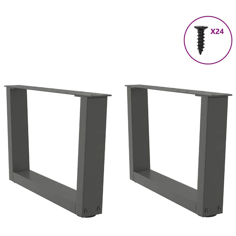 Picioare pentru măsuță de cafea în formă de V, 2 buc., antracit, 60x(30-31,3) cm, oțel