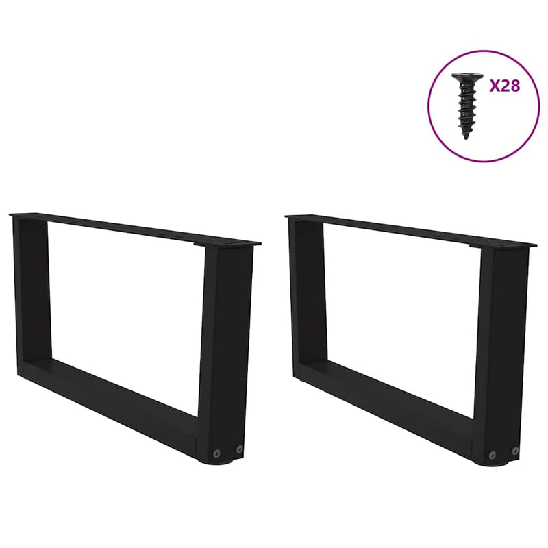 Picioare pentru măsuță de cafea în formă de V, 2 buc., negru, 70x(30-31,3) cm, oțel