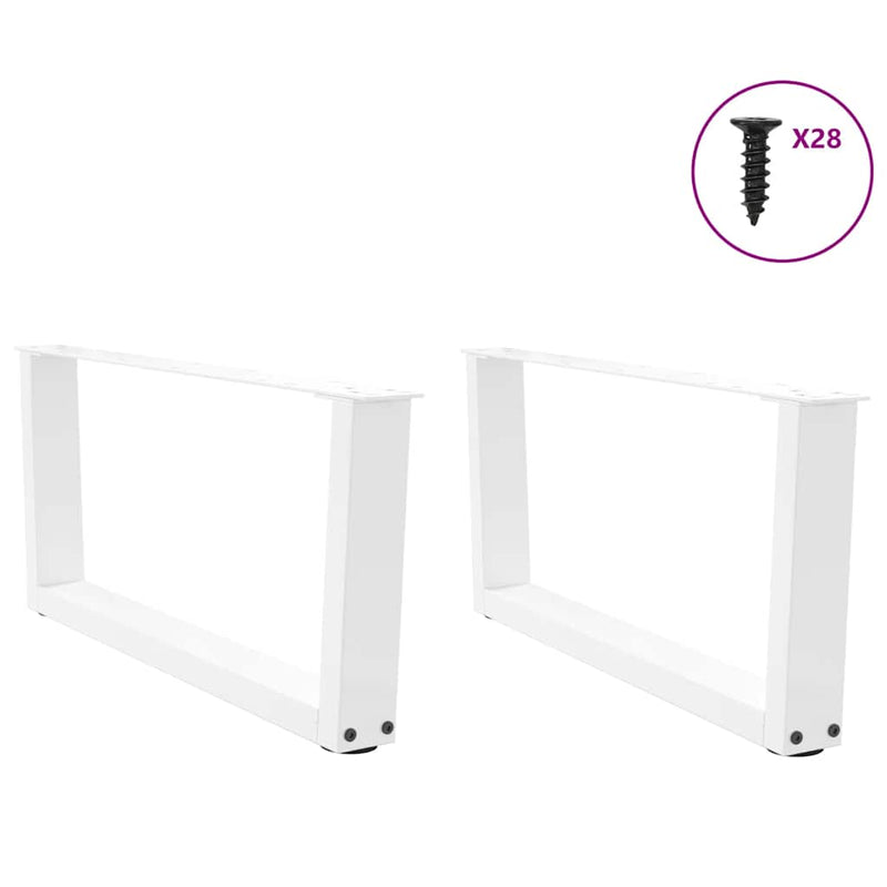 Picioare pentru măsuță de cafea în formă de V, 2 buc., alb, 70x(30-31,3) cm, oțel