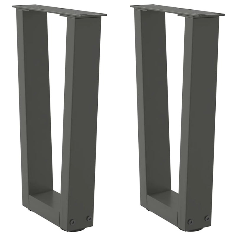 Picioare pentru măsuță de cafea în formă de V, 2 buc., antracit, 28x(42-43,3) cm, oțel