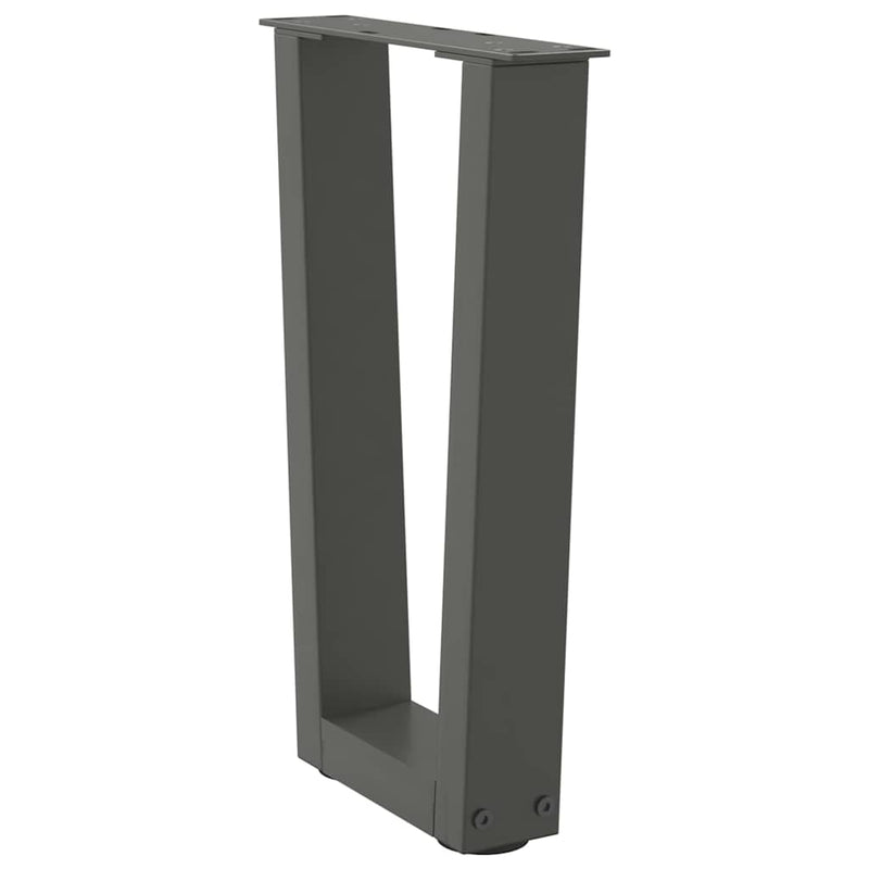 Picioare pentru măsuță de cafea în formă de V, 2 buc., antracit, 28x(42-43,3) cm, oțel