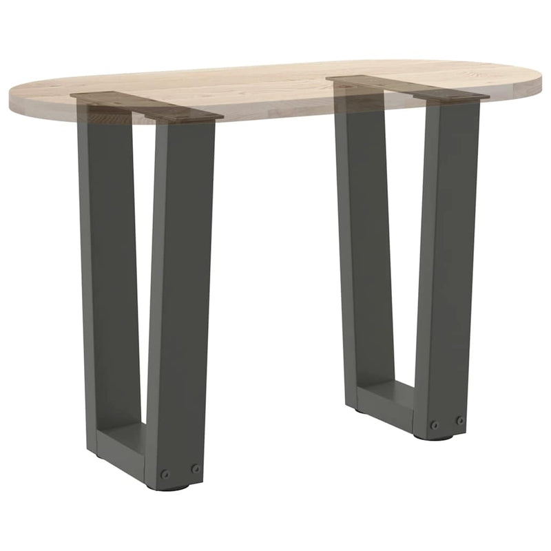 Picioare pentru măsuță de cafea în formă de V, 2 buc., antracit, 28x(42-43,3) cm, oțel