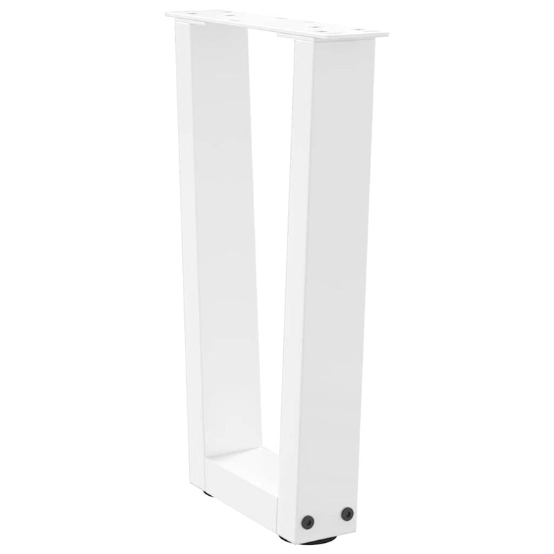 Picioare pentru măsuță de cafea în formă de V, 2 buc., alb, 38x(42-43,3) cm, oțel