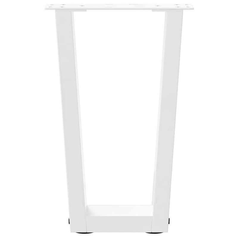 Picioare pentru măsuță de cafea în formă de V, 2 buc., alb, 38x(42-43,3) cm, oțel