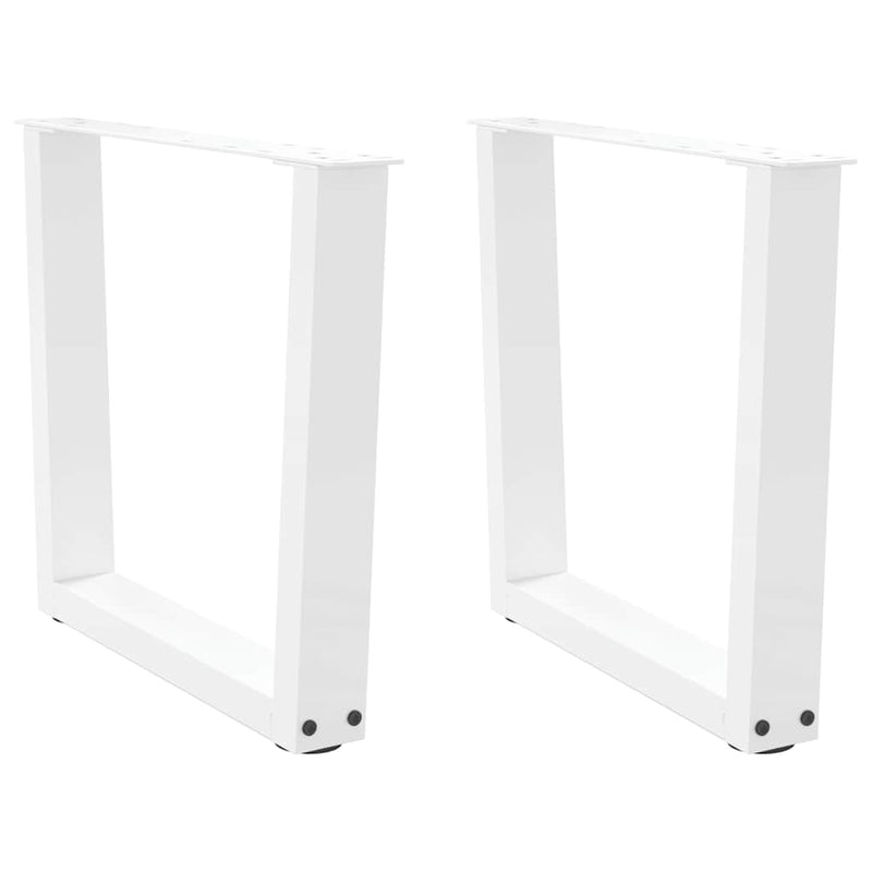 Picioare pentru măsuță de cafea în formă de V, 2 buc., alb, 50x(42-43,3) cm, oțel