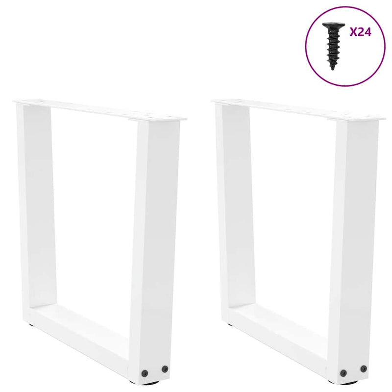 Picioare pentru măsuță de cafea în formă de V, 2 buc., alb, 50x(42-43,3) cm, oțel