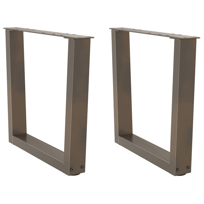 Picioare pentru măsuță de cafea în formă de V, 2 buc., oțel natural, 50x(42-43,3) cm