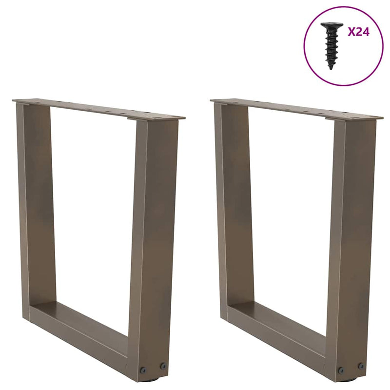 Picioare pentru măsuță de cafea în formă de V, 2 buc., oțel natural, 50x(42-43,3) cm