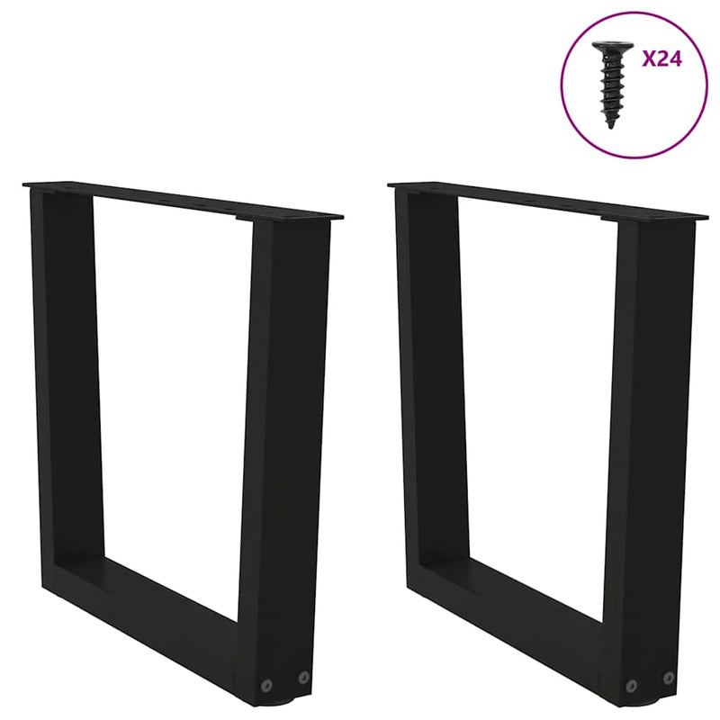 Picioare pentru măsuță de cafea în formă de V, 2 buc., negru, 60 x (42-43,3) cm, oțel