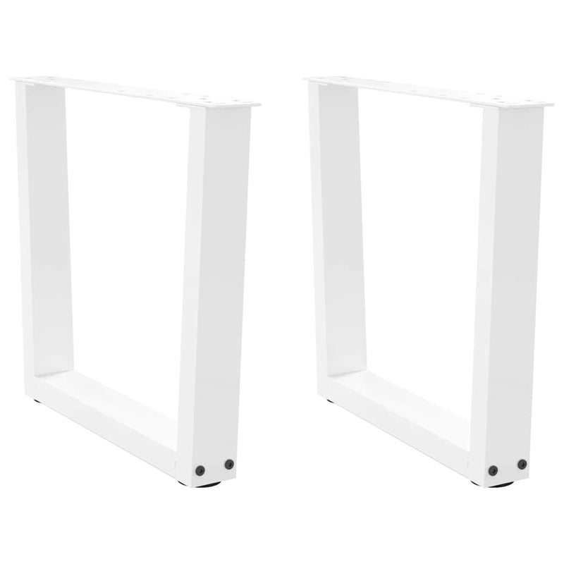 Picioare pentru măsuță de cafea în formă de V, 2 buc., alb, 60 x (42-43,3) cm, oțel