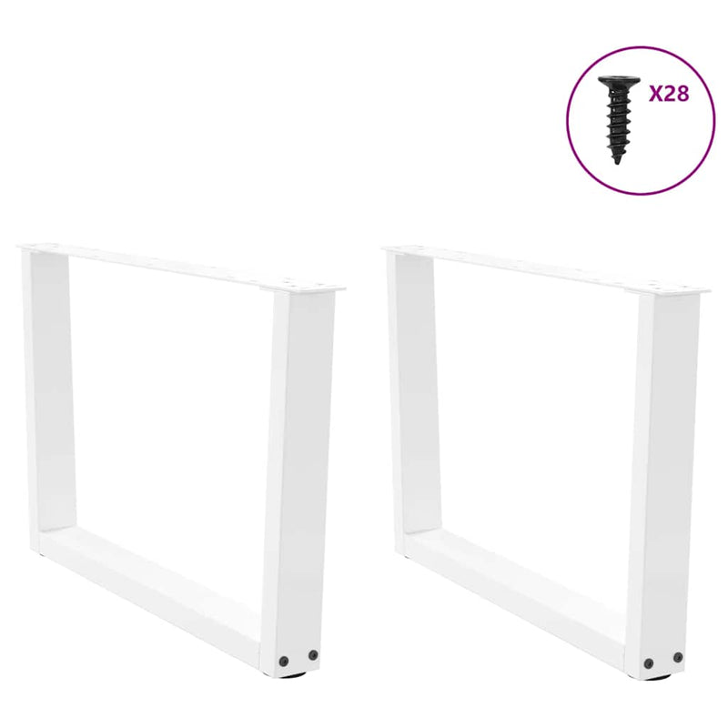 Picioare pentru măsuță de cafea în formă de V, 2 buc., alb, 70x(42-43,3) cm, oțel