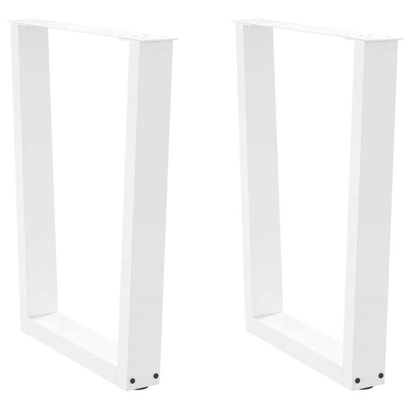Picioare de masă în formă de V, 2 buc., alb, 60 x (72-73,3) cm, oțel