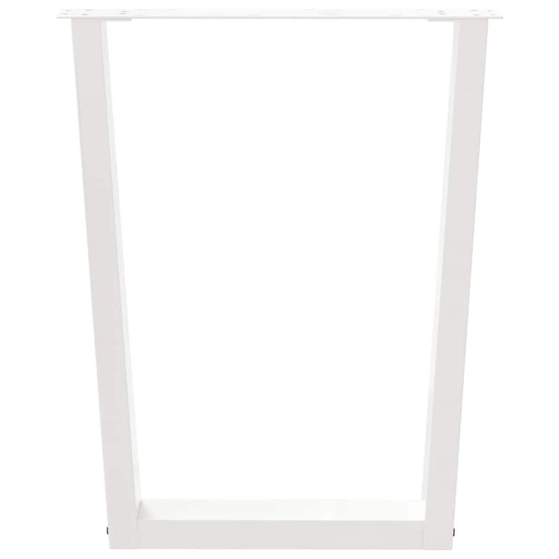 Picioare de masă în formă de V, 2 buc., alb, 60 x (72-73,3) cm, oțel