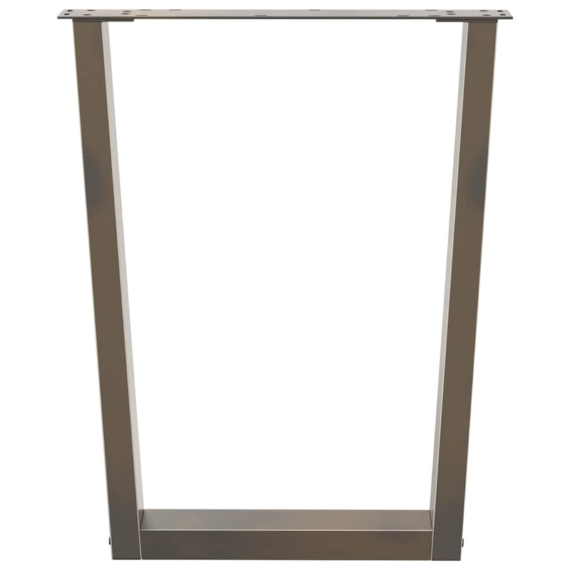 Picioare de masă în formă de V, 2 buc., oțel natural, 70x(72-73,3) cm