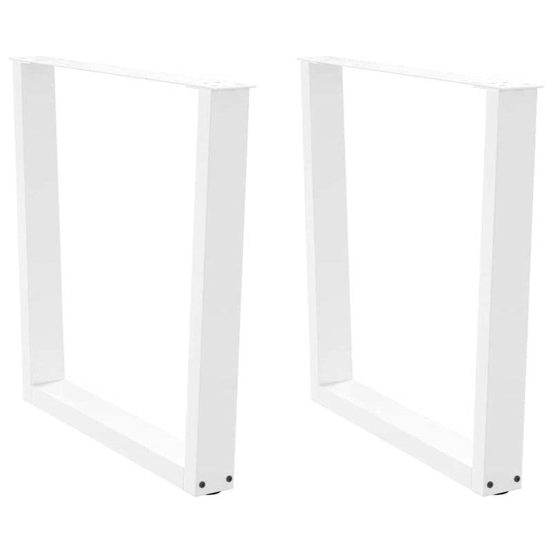 Picioare de masă în formă de V, 2 buc., alb, 90x (72-73,3) cm, oțel
