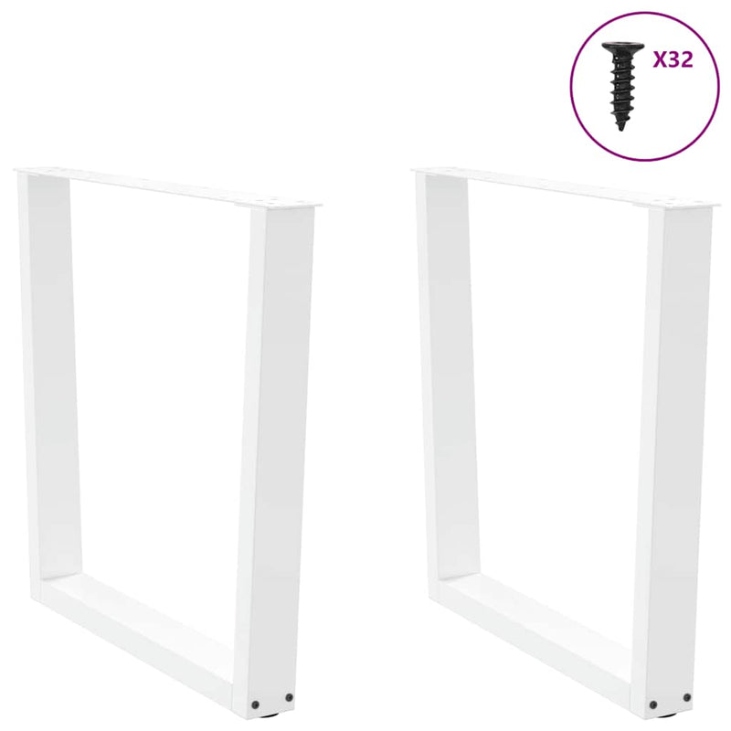Picioare de masă în formă de V, 2 buc., alb, 90x (72-73,3) cm, oțel