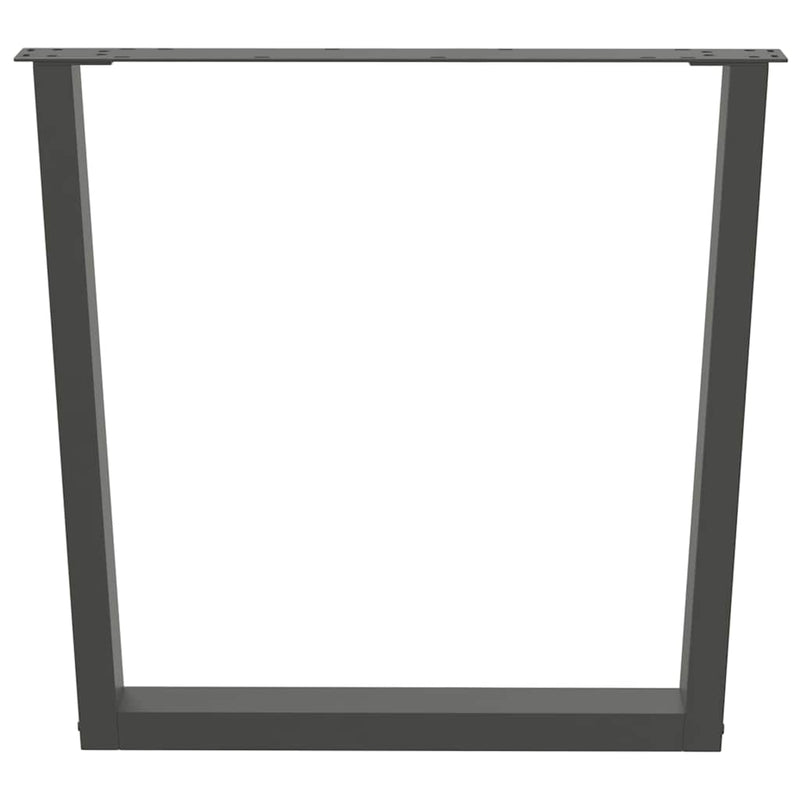 Picioare de masă în formă de V, 2 buc., antracit, 90x(72-73,3) cm, oțel