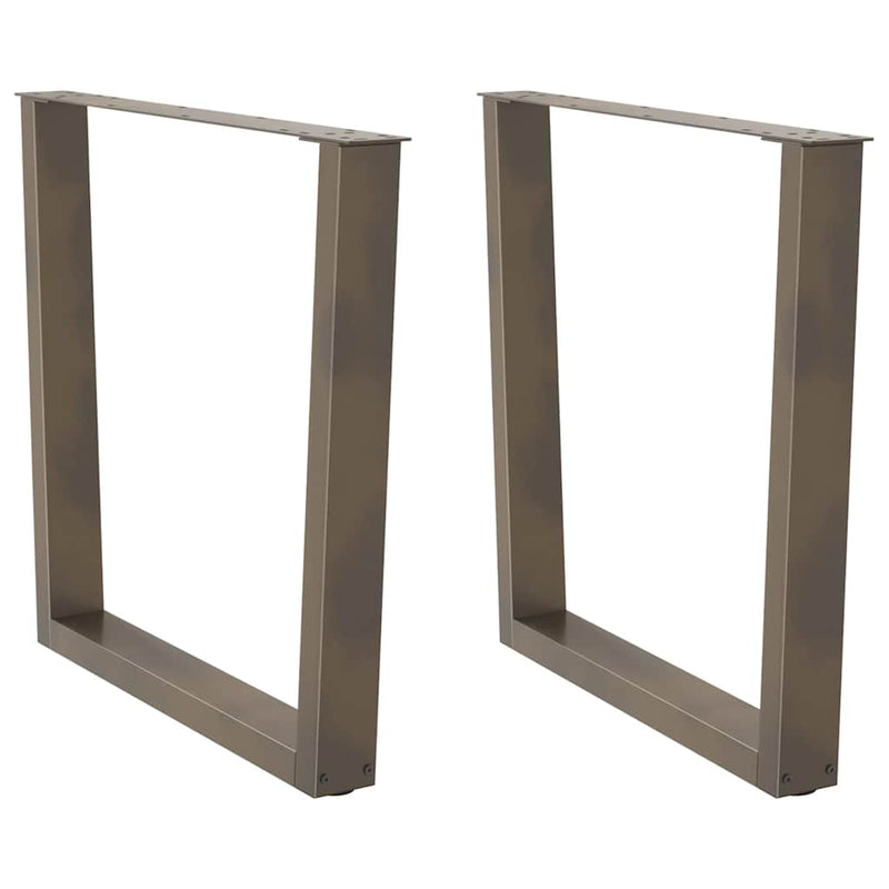 Picioare de masă în formă de V, 2 buc., oțel natural, 90 x (72-73,3) cm