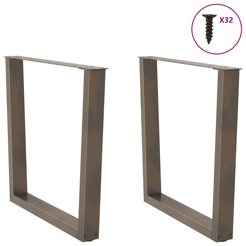 Picioare de masă în formă de V, 2 buc., oțel natural, 90 x (72-73,3) cm