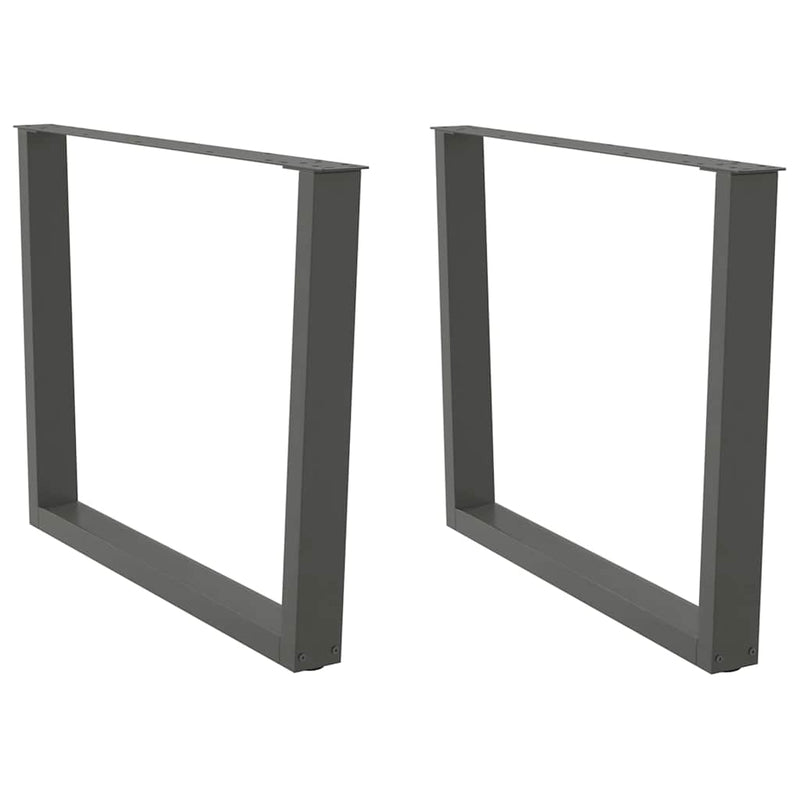 Picioare de masă în formă de V, 2 buc., antracit, 100x(72-73,3) cm, oțel