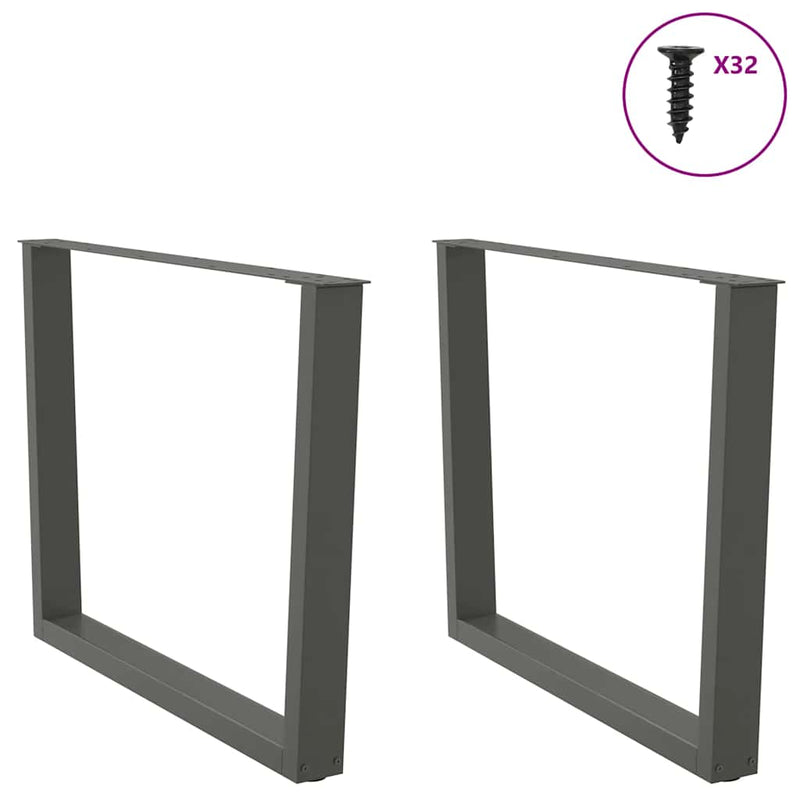 Picioare de masă în formă de V, 2 buc., antracit, 100x(72-73,3) cm, oțel