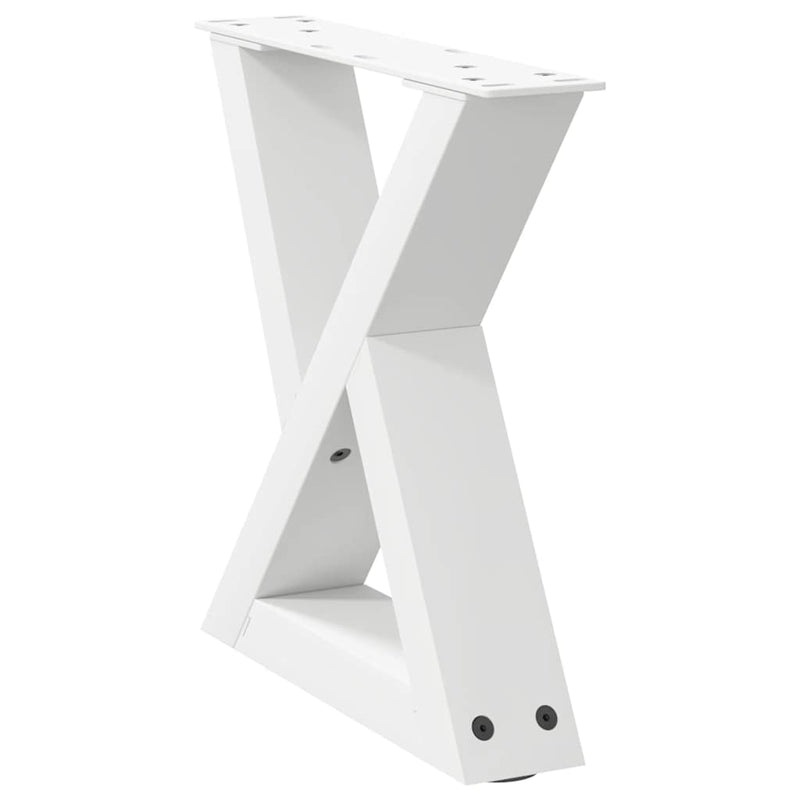 Picioare pentru măsuță de cafea, 2 buc., alb, 40x(30-31,3) cm, oțel