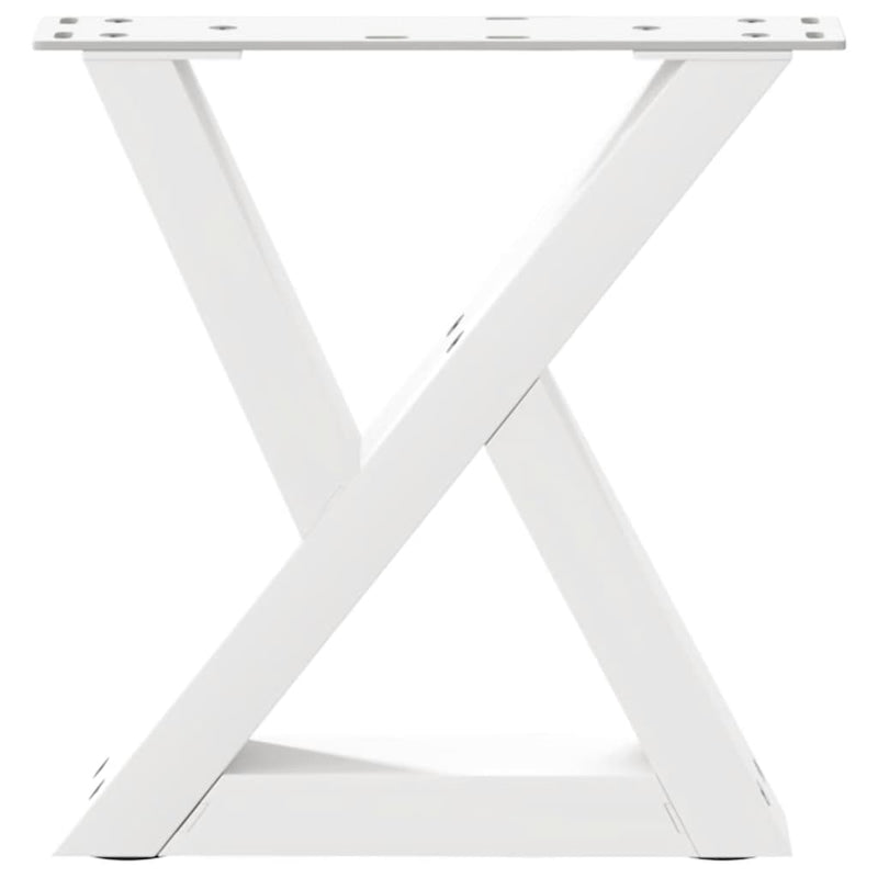 Picioare pentru măsuță de cafea, 2 buc., alb, 40x(30-31,3) cm, oțel