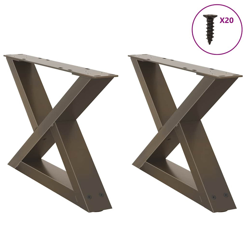 Picioare pentru măsuță de cafea, 2 buc., oțel natural, 50x(30-31,3) cm