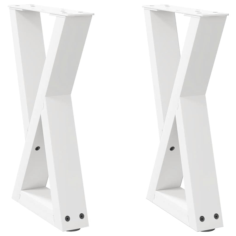 Picioare pentru măsuță de cafea, 2 buc., alb, 28x (42-43,3) cm, oțel