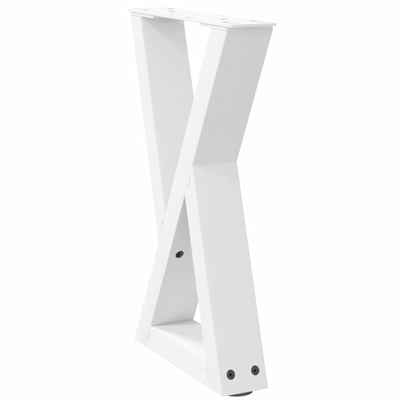 Picioare pentru măsuță de cafea, 2 buc., alb, 28x (42-43,3) cm, oțel