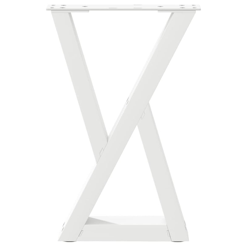 Picioare pentru măsuță de cafea, 2 buc., alb, 28x (42-43,3) cm, oțel