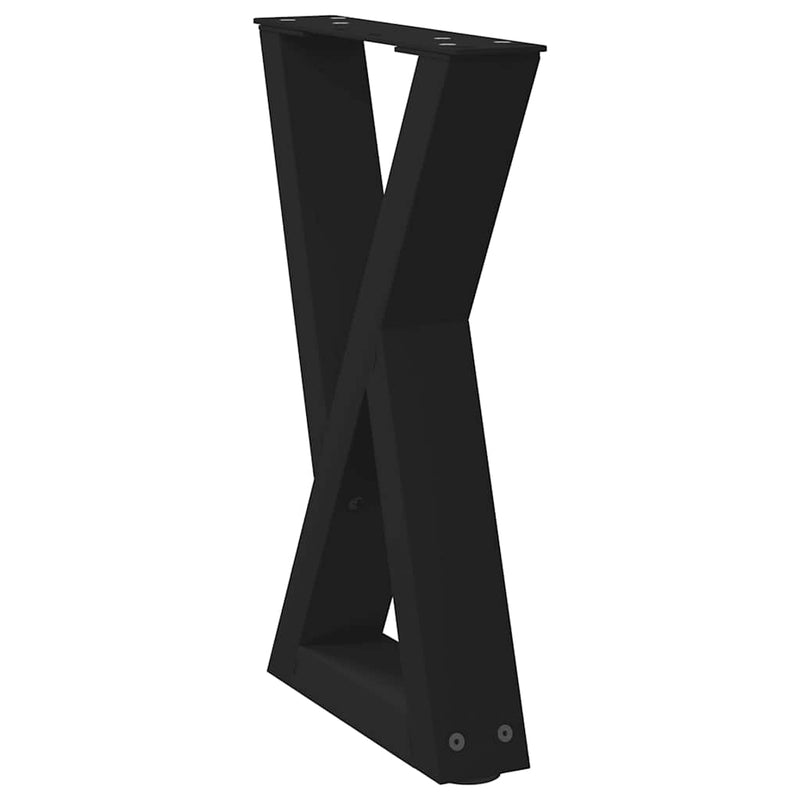 Picioare pentru măsuță de cafea, 2 buc., negru, 38x(42-43,3) cm, oțel