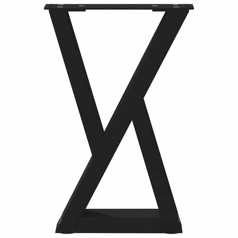 Picioare pentru măsuță de cafea, 2 buc., negru, 38x(42-43,3) cm, oțel
