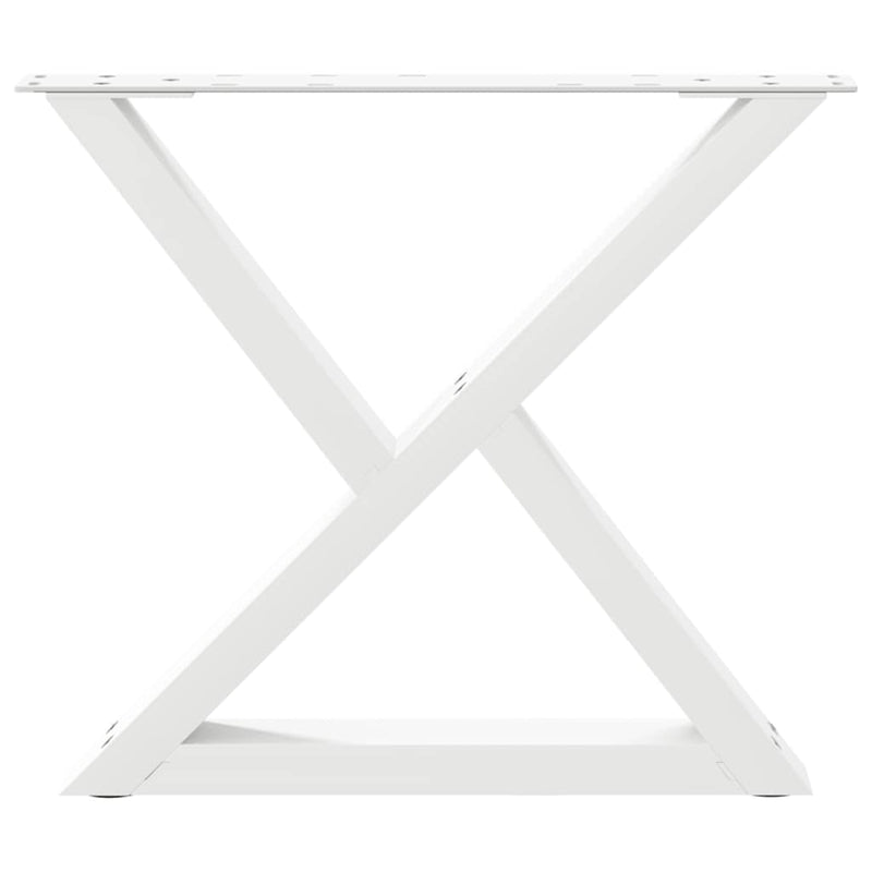 Picioare pentru măsuță de cafea, 2 buc., alb, 50x(42-43,3) cm, oțel