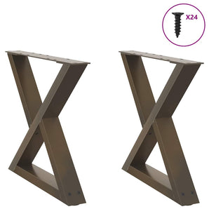 Picioare pentru măsuță de cafea, 2 buc., oțel natural, 60 x (42-43,3) cm
