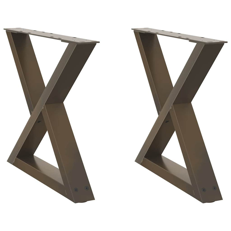 Picioare pentru măsuță de cafea, 2 buc., oțel natural, 60 x (42-43,3) cm