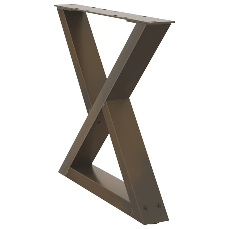 Picioare pentru măsuță de cafea, 2 buc., oțel natural, 60 x (42-43,3) cm