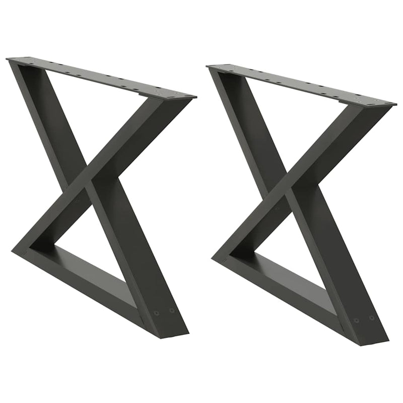 Picioare pentru măsuță de cafea, 2 buc., antracit, 70x(42-43,3) cm, oțel