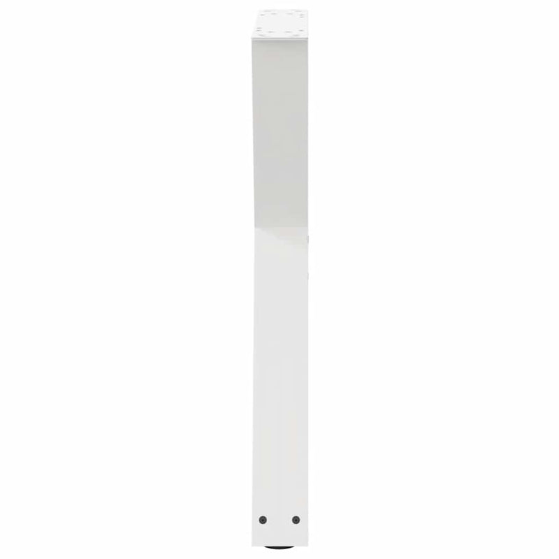 Picioare masă de sufragerie, 2 buc., alb, 60x(72-73,3) cm, oțel