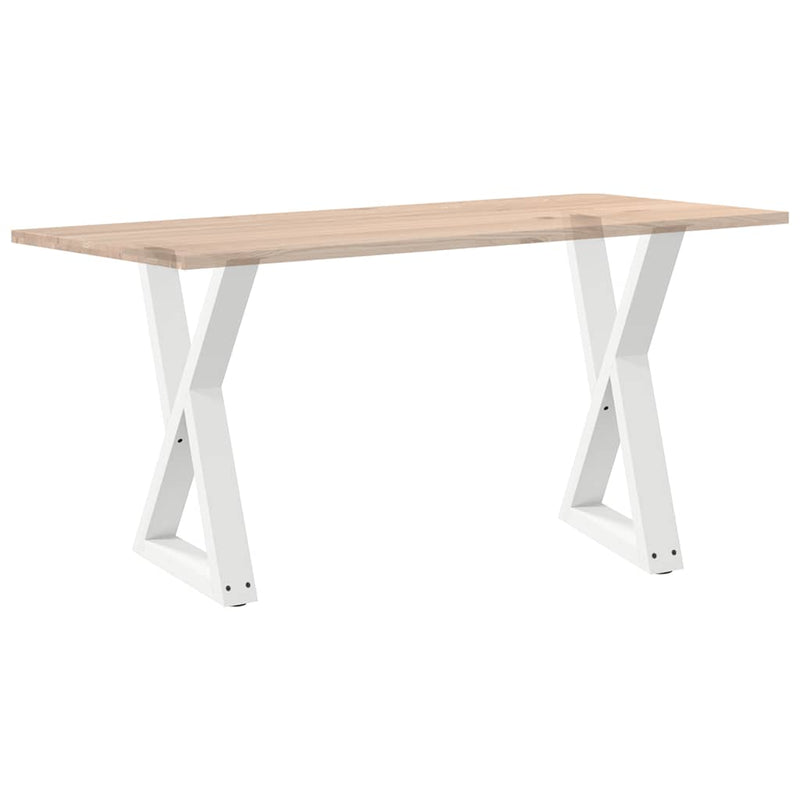 Picioare masă de sufragerie, 2 buc., alb, 60x(72-73,3) cm, oțel