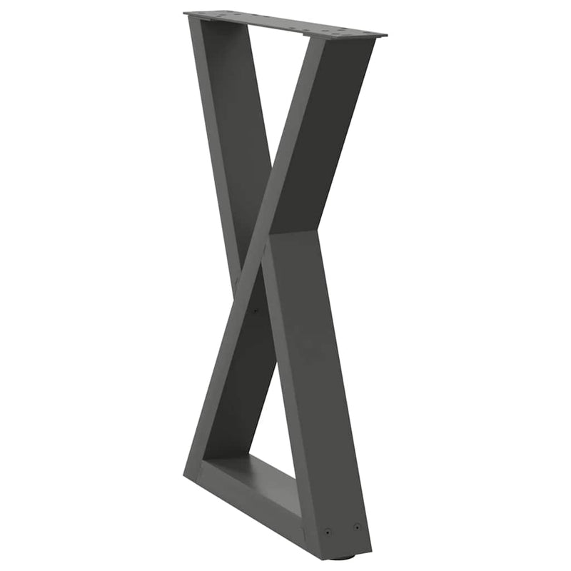 Picioare masă de sufragerie, 2 buc., antracit, 60x(72-73,3) cm, oțel