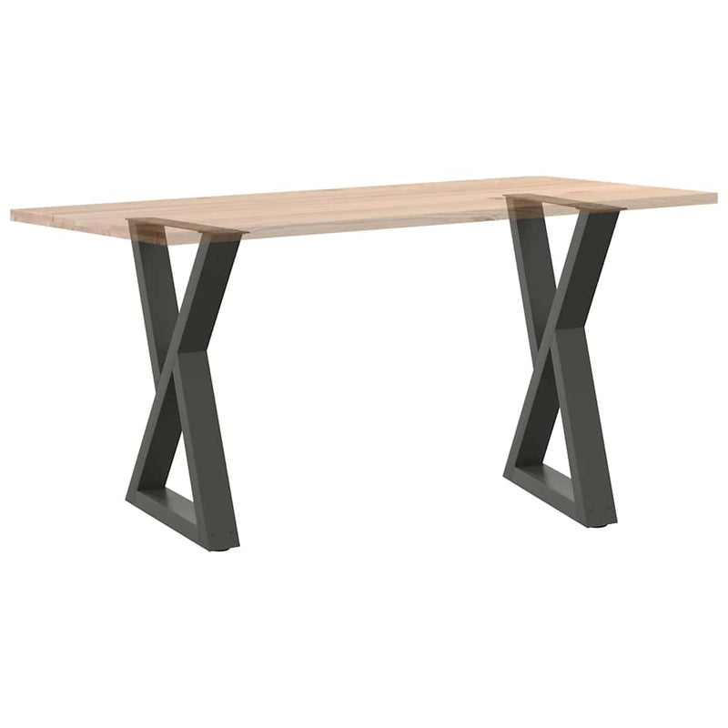 Picioare masă de sufragerie, 2 buc., antracit, 60x(72-73,3) cm, oțel