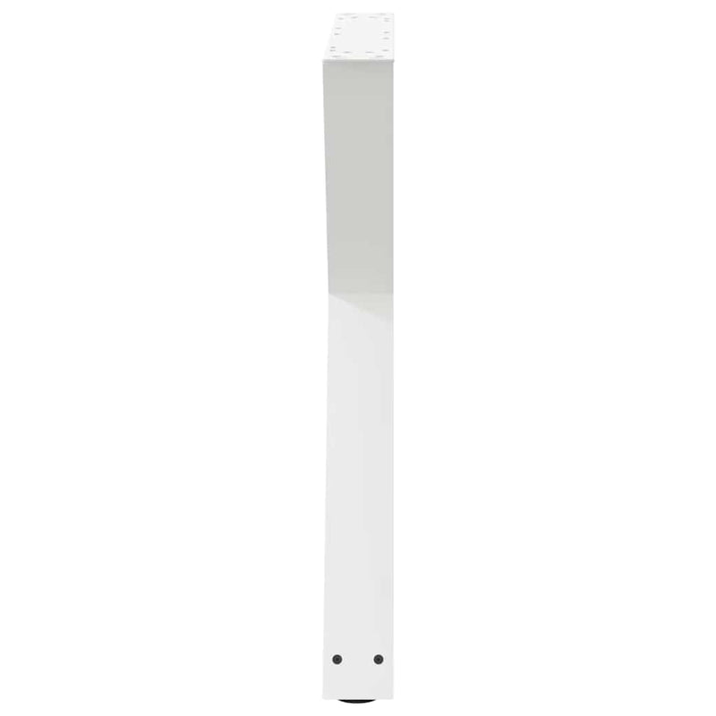 Picioare masă de sufragerie, 2 buc., alb, 70x(72-73,3) cm, oțel