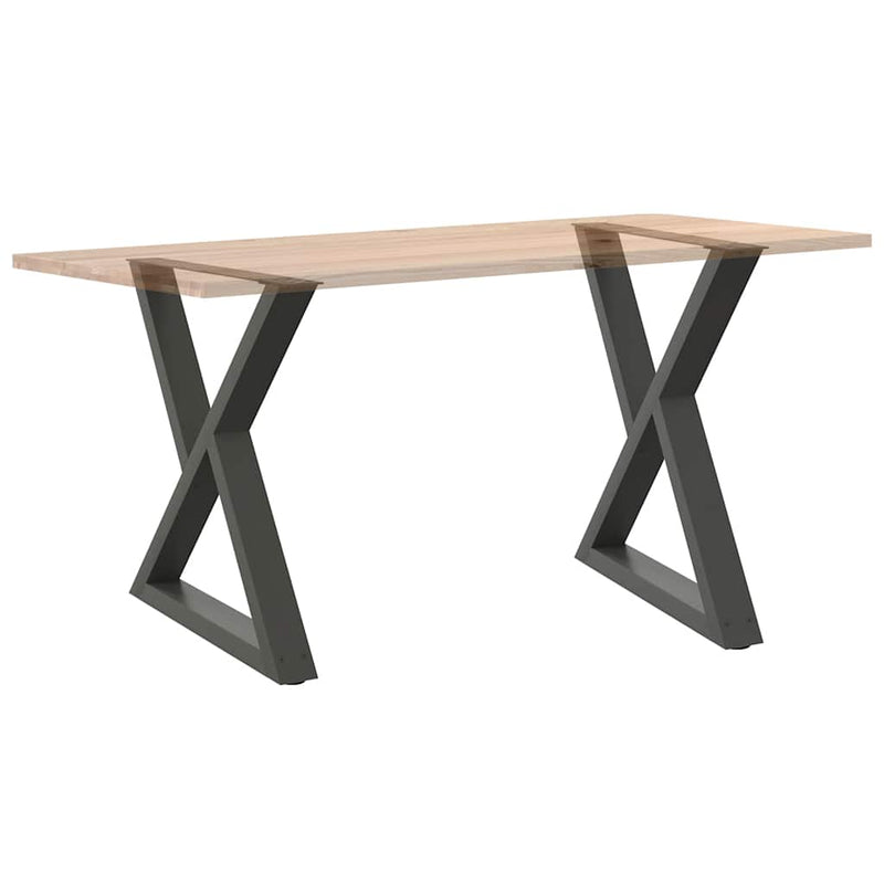 Picioare masă de sufragerie, 2 buc., antracit, 70x(72-73,3) cm, oțel