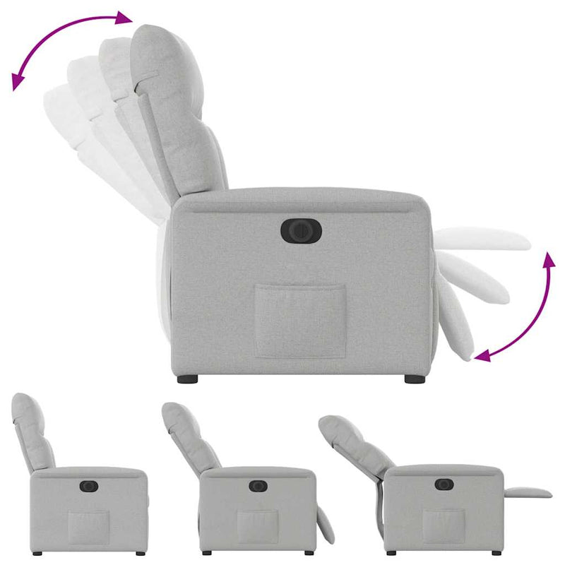 Scaun reclinabil electric Cloud Grey Fabric