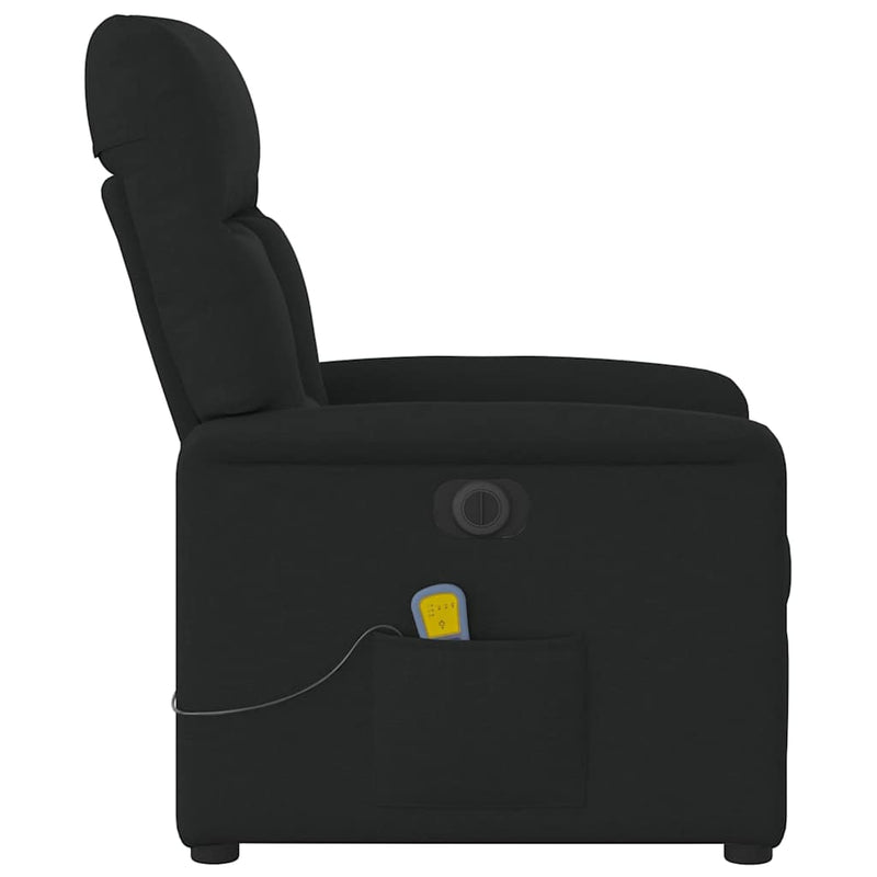 Fotoliu electric de masaj rabatabil, negru, textil