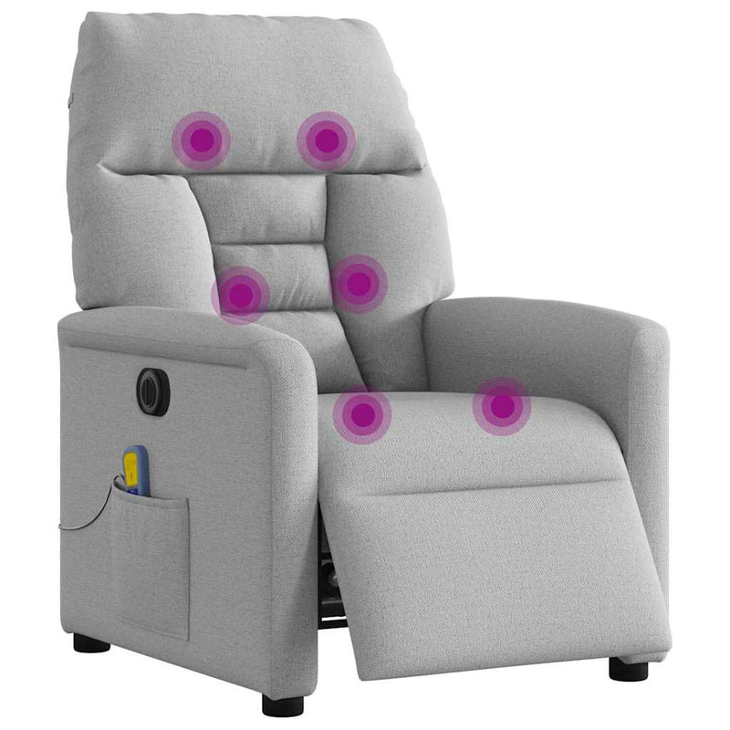 Scaun reclinabil electric pentru masaj Cloud Grey Fabric