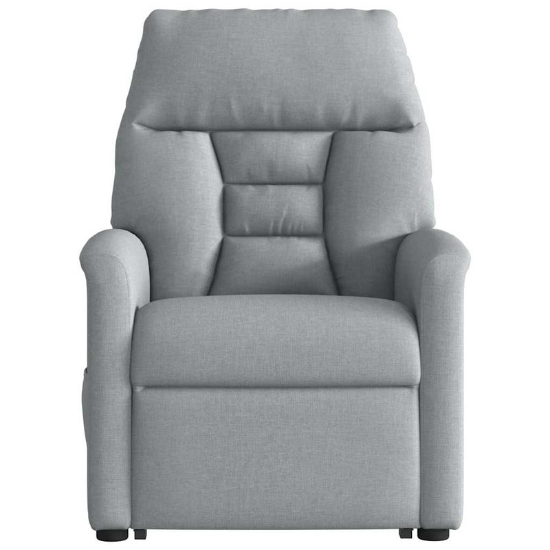 Fotoliu rabatabil cu ridicare, gri deschis, material textil