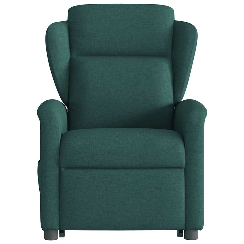 Fotoliu rabatabil ridicare pe verticală, verde închis, textil